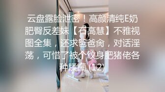 云盘露脸泄密！高颜清纯E奶肥臀反差妹【石高慧】不雅视图全集，还求爸爸肏，对话淫荡，可惜了被个纹身肥猪佬各种蹂躏 (12)